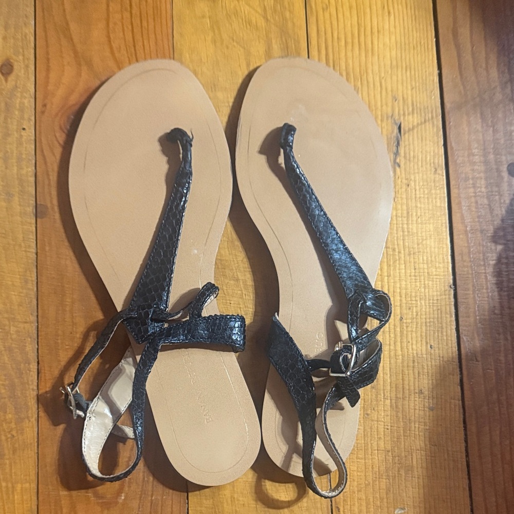 Banana Republic Black and Tan Sandals